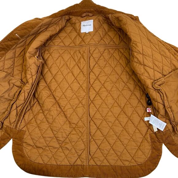 Madewell Sz S Quilted Corduroy Walton Shirt-Jacket Barn Coat Insulated Cotton - Picture 12 of 16